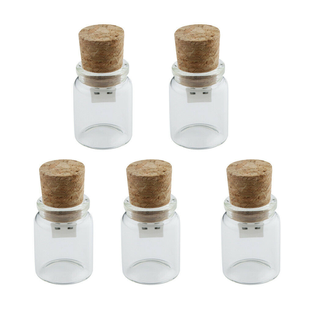 5 pieces Glass Bottle USB 16GB Portable Flash Drive Memory Stick Lovely Gift