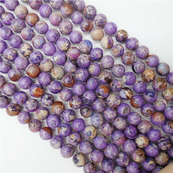 1 Strand 6mm Purple Sea Sediment Jasper Rondelle Round Ball Beads 15.5" HH8904