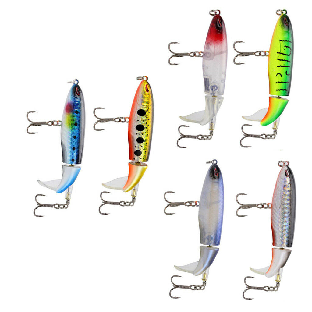 6pcs Fishing Lures  with Rotating Spins Tail for Bass, Trout, Walleye, Pike and