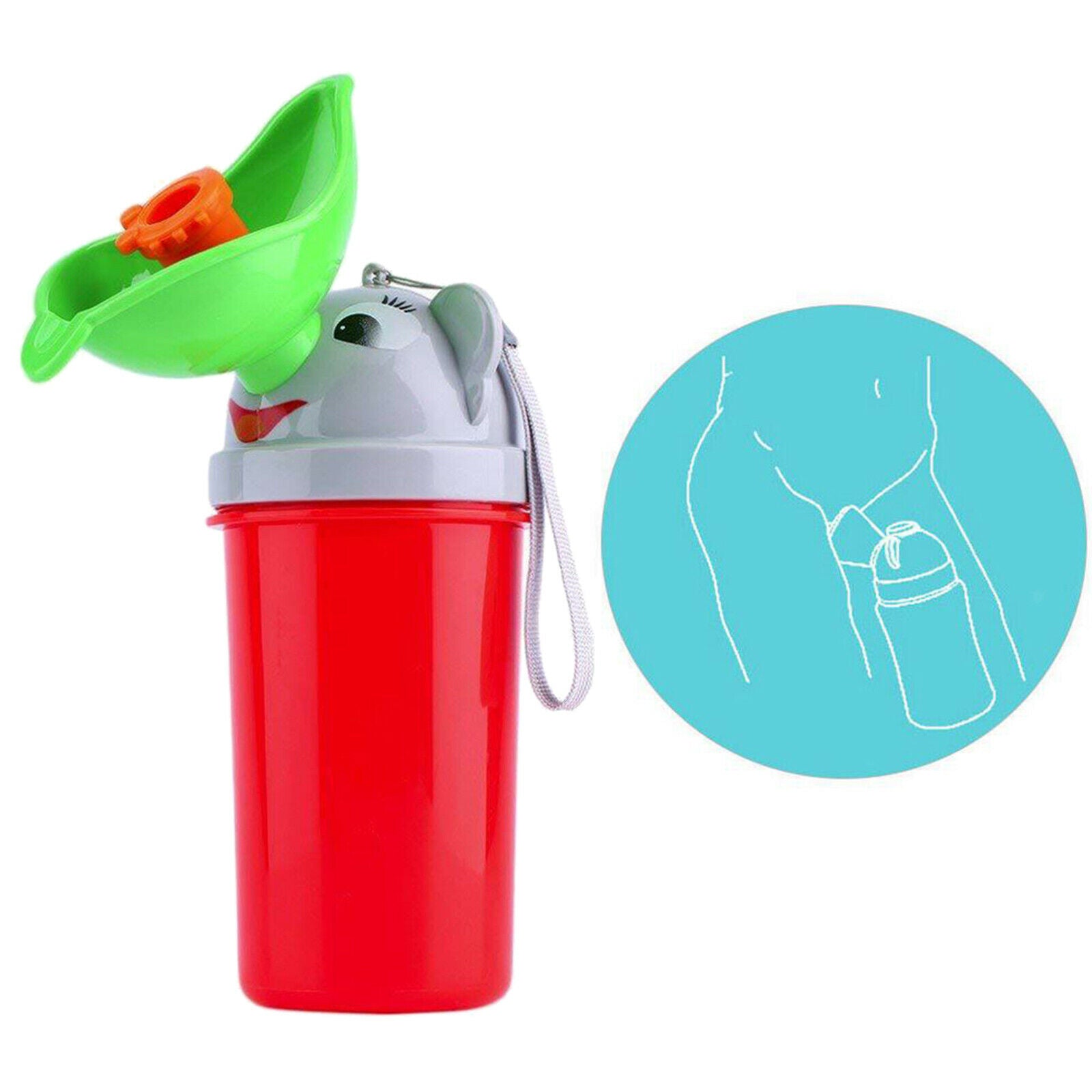 Toddlers Travel Urinal Potty Toilet Pee Bottle for Kids Car Travel Red Girl