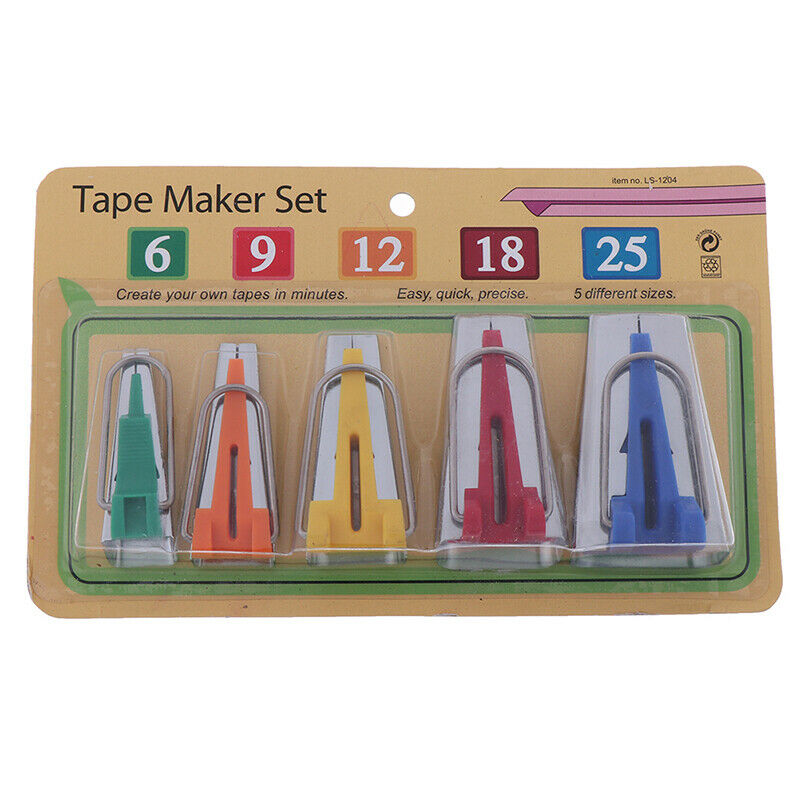 5Pcs/Set Size Fabric Bias Tape Maker Tools Handmade Craft Sewing DIY Ac gsL Rf
