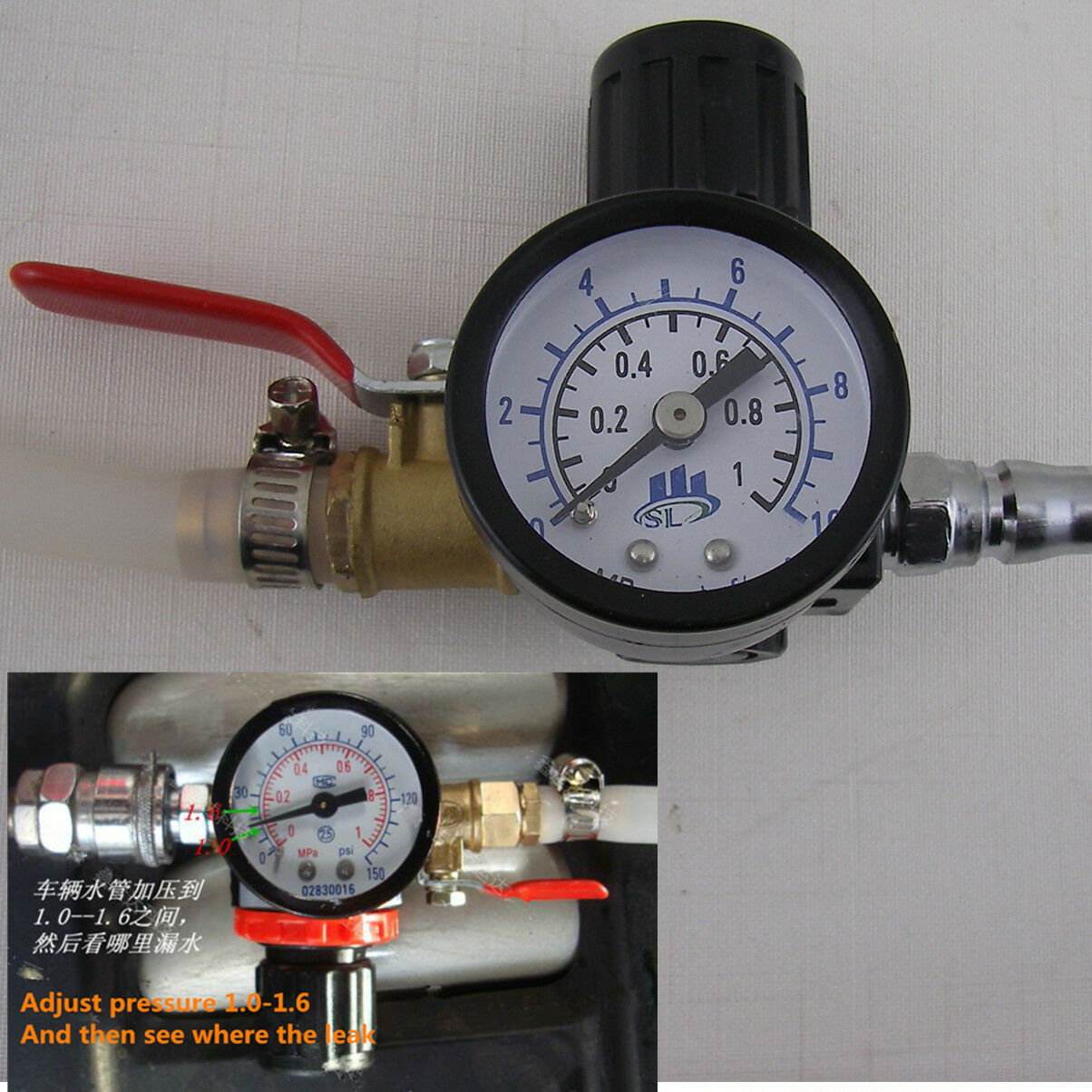 Universal Radiator Leak Pressure Tester Water Tank Detector Checker Tool Car SUV
