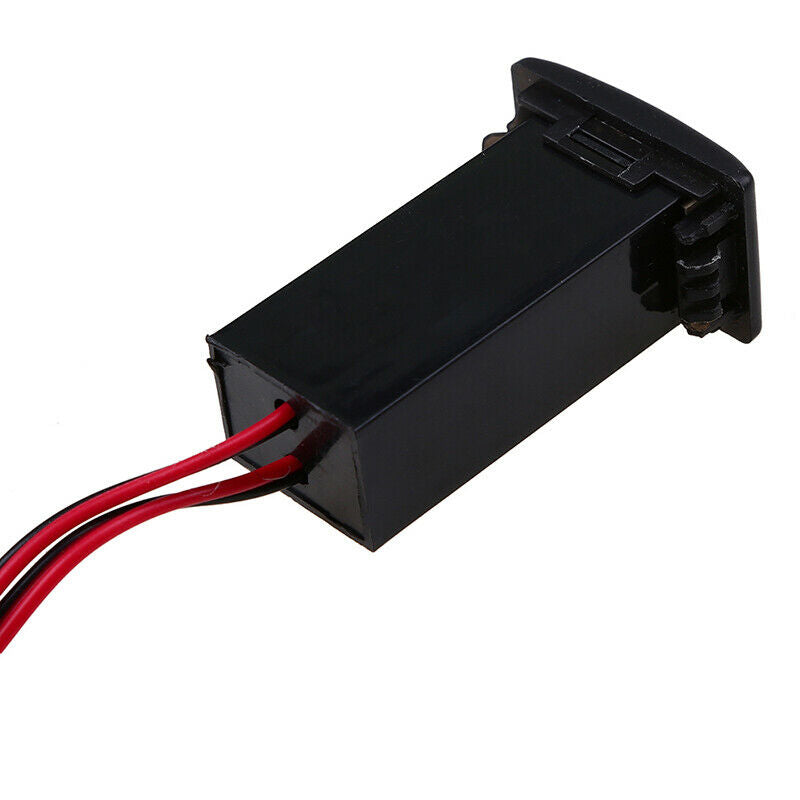 12V Car Auto USB Charging Car Charger Black with LED Voltmeter & Wire For Mazda