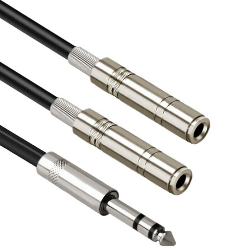 6.35mm 1/4 Inch Stereo Jack Splitter Cable Adapter Lead Plug to Double 6.35mm B3