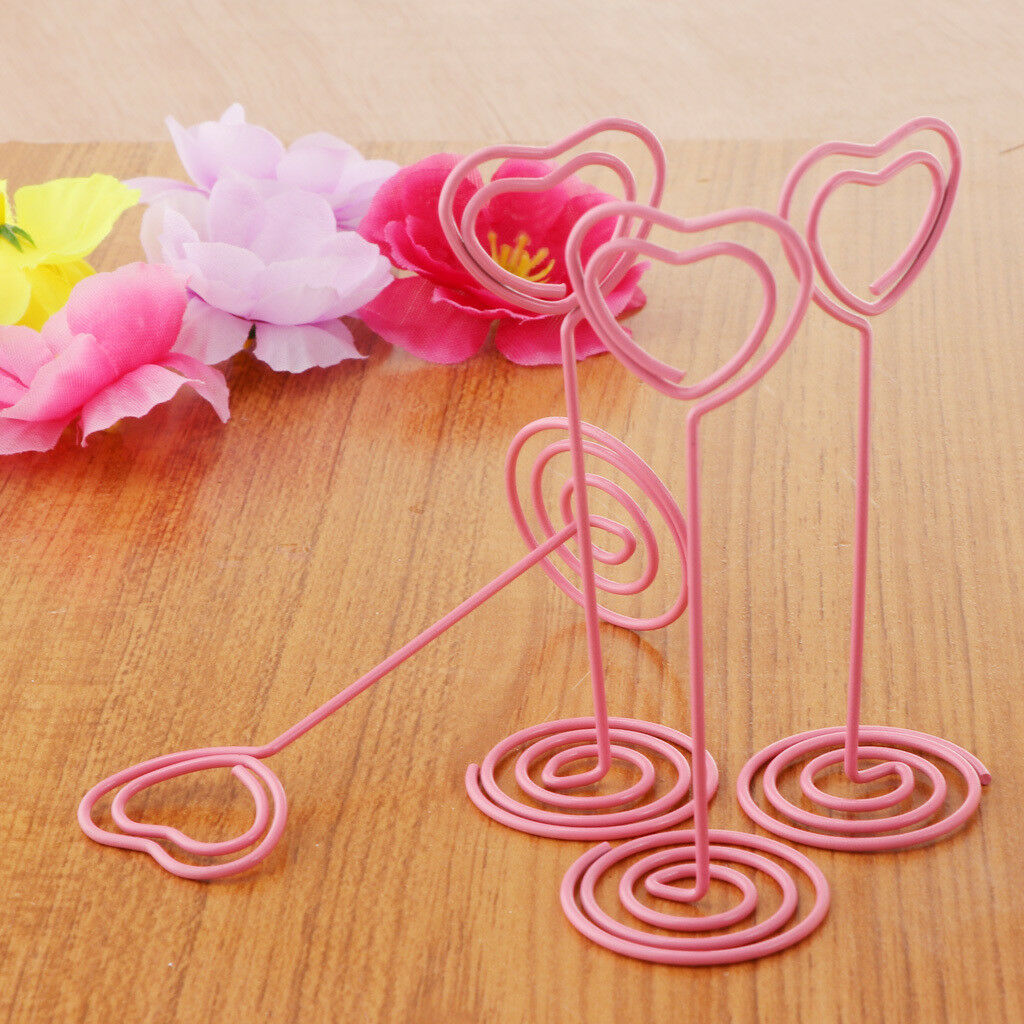 6Pcs Table Number Holder Menu Clips for holding Name Card Note Picture ,Pink