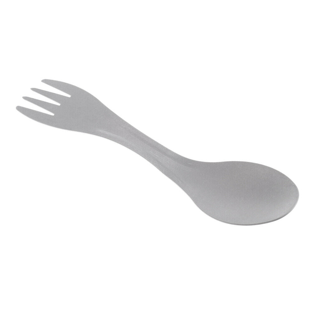 Outdoor Travel Picnic Hiking Pure Titanium Spork Fork Spoon Camping Gear