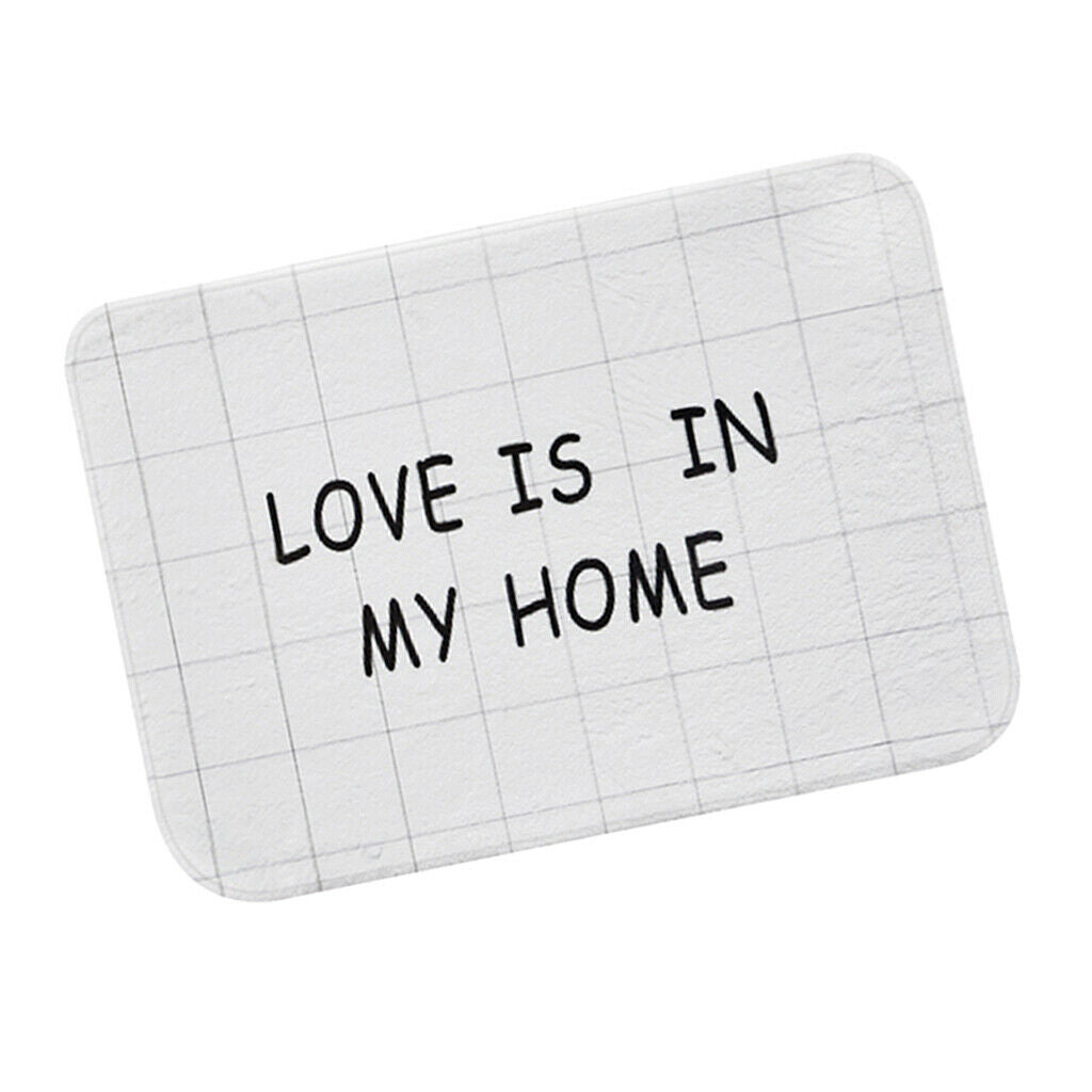 Korean Floor Mat Rug Bathroom Non-Slip Carpet -White Background Grid 50x80cm