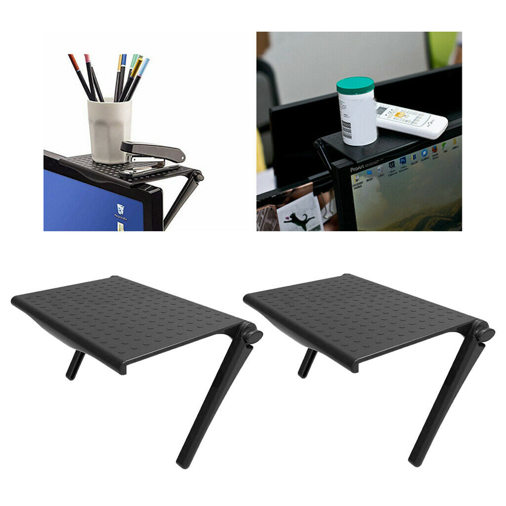 2x TV Top Shelf Adjustable Screen Computer TV Top Storage Bracket for Office