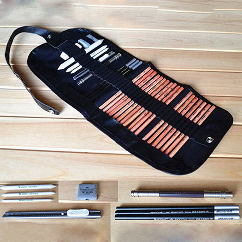 29 Pcs Professional Drawing Artist Kit Set Pencils and Sketch Charcoal Art Tools