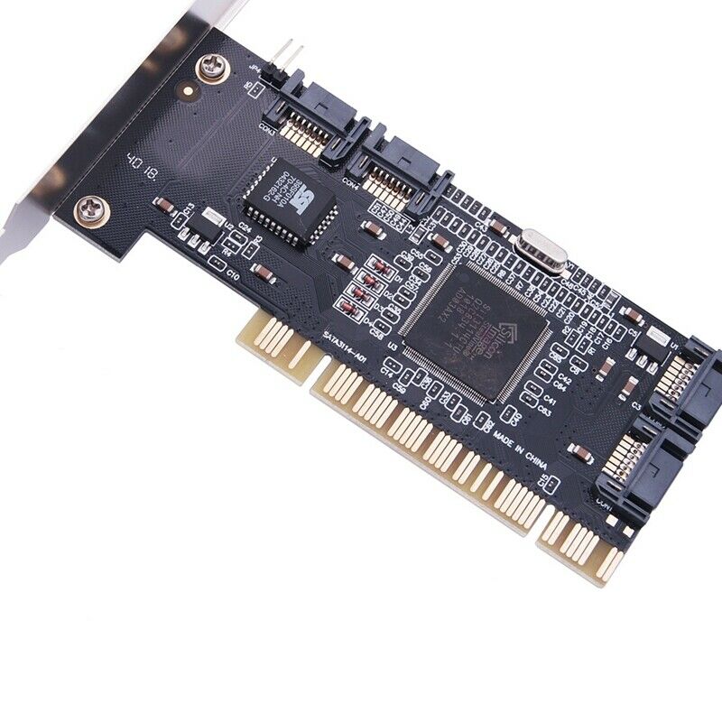 4 Ports PCI SATA Raid Controller Internal Expansion Card with Two Sata Cables,S6