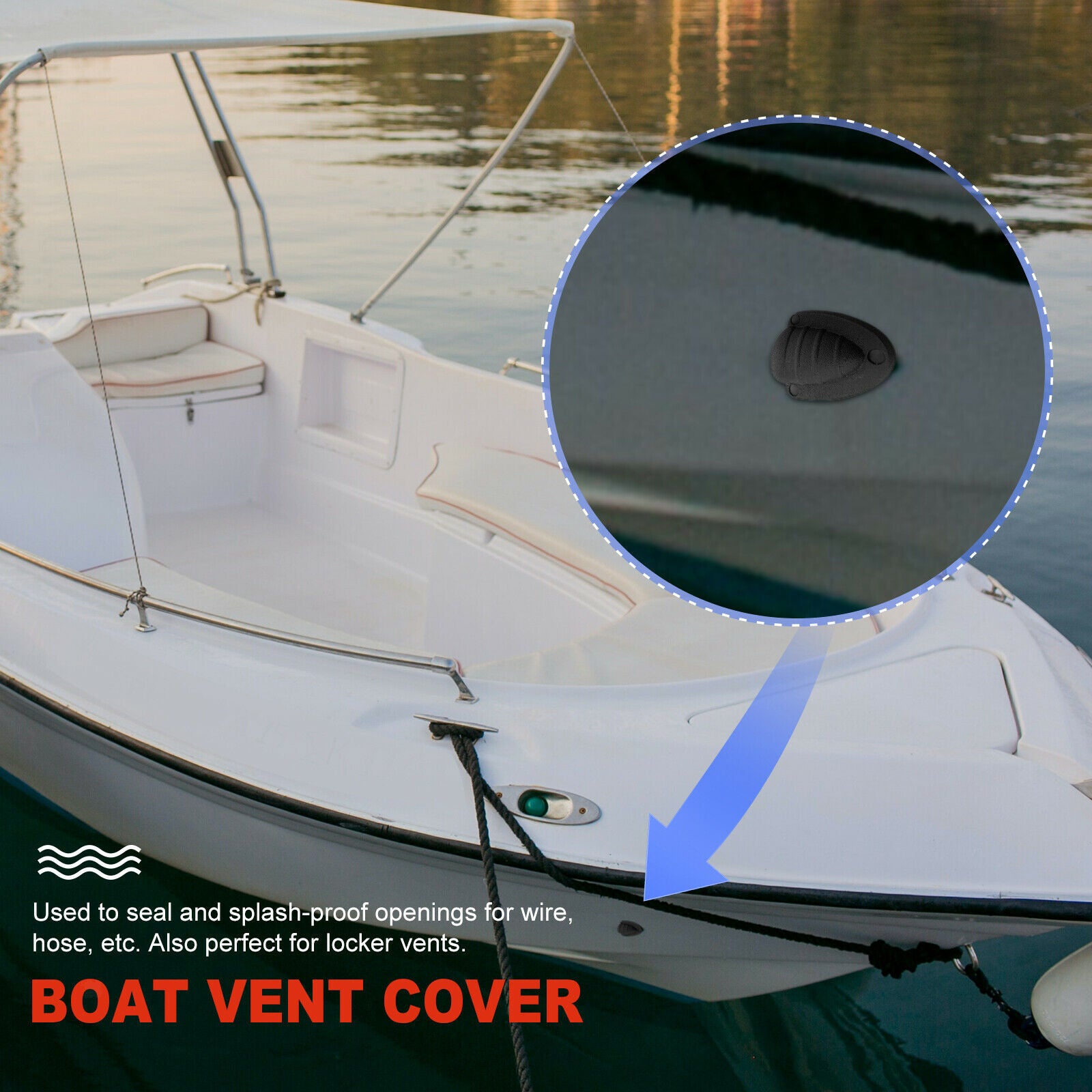 New Nylon Marine Yacht Clam Shell Air Ventilation Wire Hose Cover Clam Shell