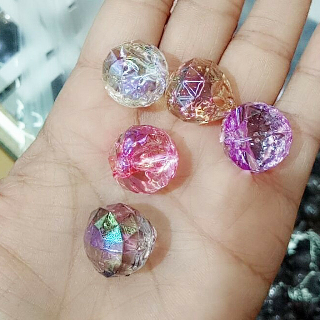 5 Pcs Drilled Faceted Water Drop Crystal Charms Beads DIY Headwear Craft