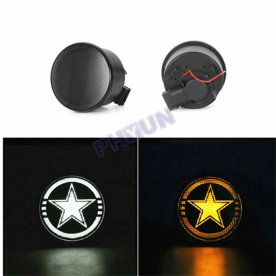 White Amber LED Daytime Running Turn Signal Lights For Jeep Wrangler JK 2007-17