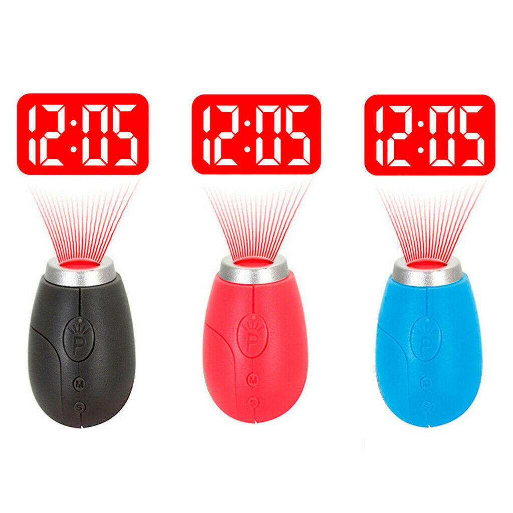 Portable Mini Projection Clock Red Light LED Wall Ceiling Projection -Red