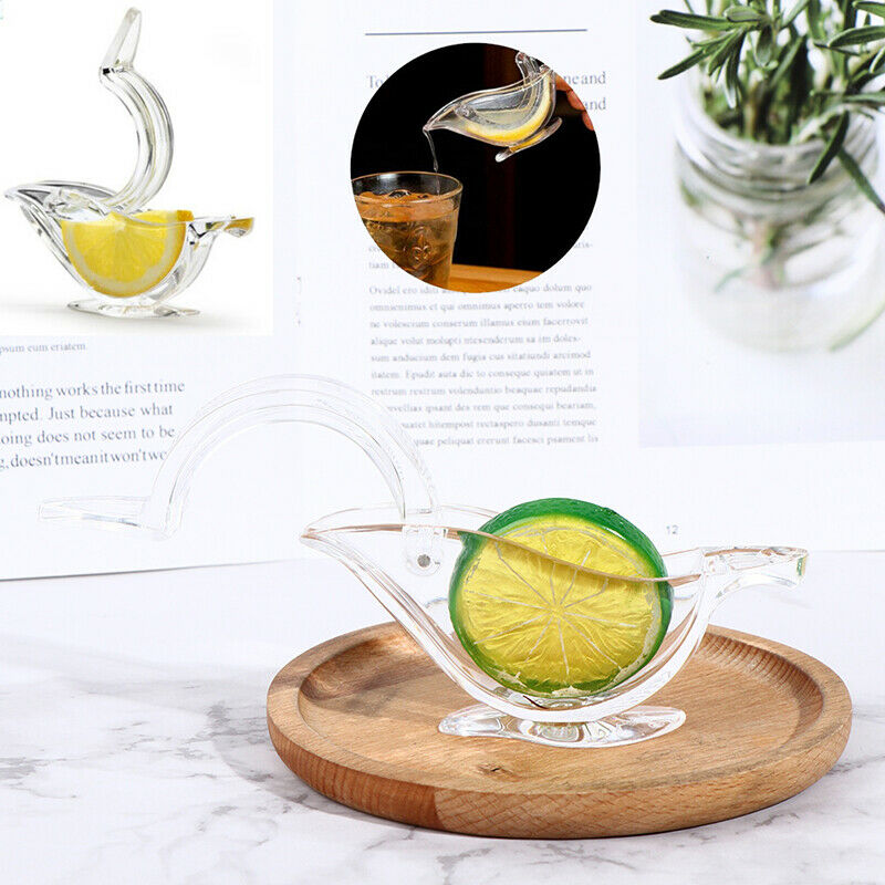 1*Acrylic Lemon Clip Manual Transparent Fruit Juicer Home Kitchen Bar Gad.l8