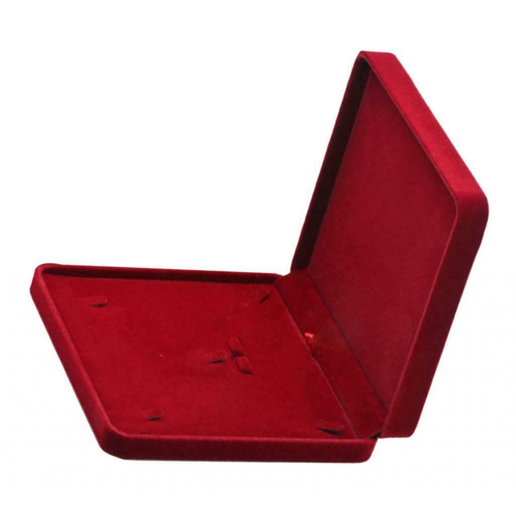 2X Velvet Jewelry Set Tray with Lid Portable Necklace Storage ShowCase Wine Red