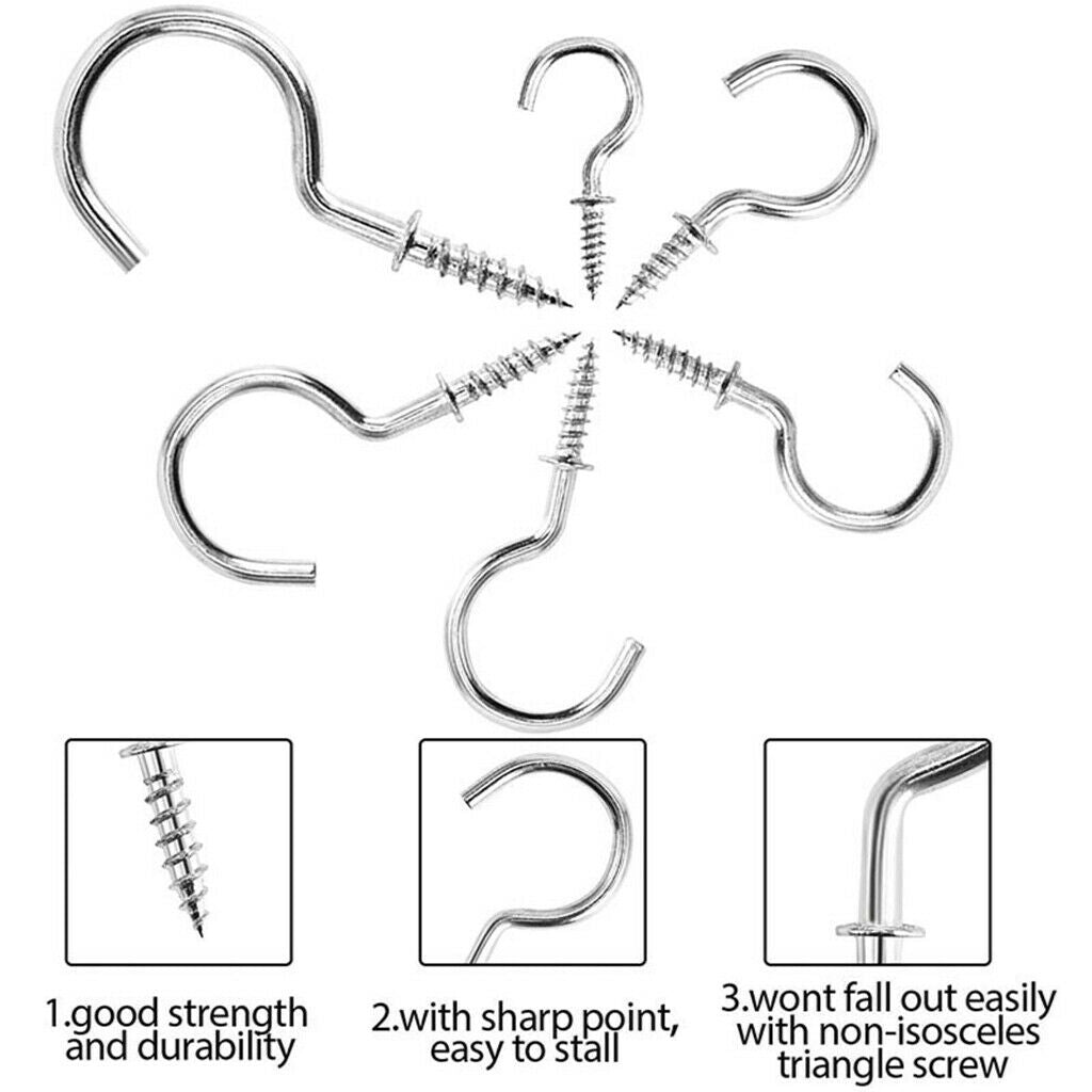 Cup Hook Metal 150 Pcs Kit Screw-in Hooks for Hanging Cup Indoor & Outdoor