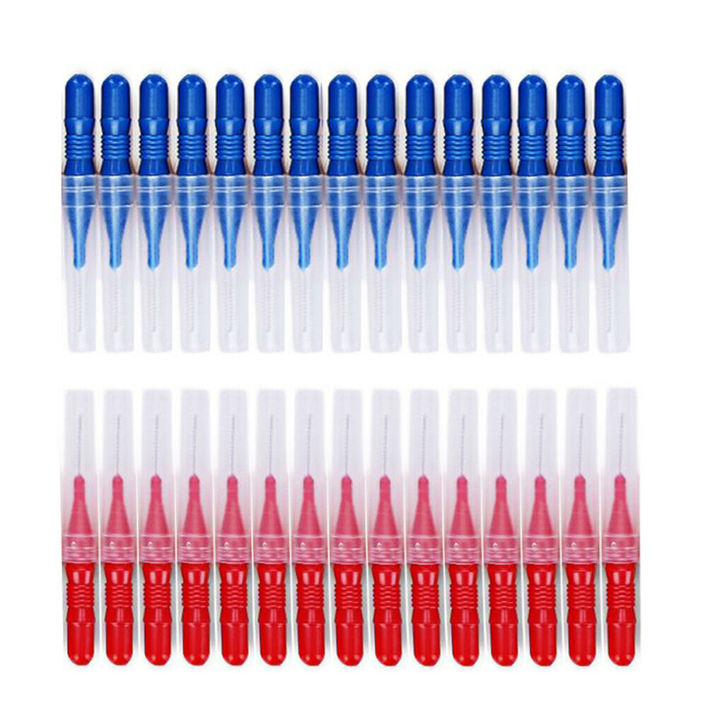 30pcs Tooth Flossing Head Hygiene Dental Plastic Interdental Brush Toothpic @