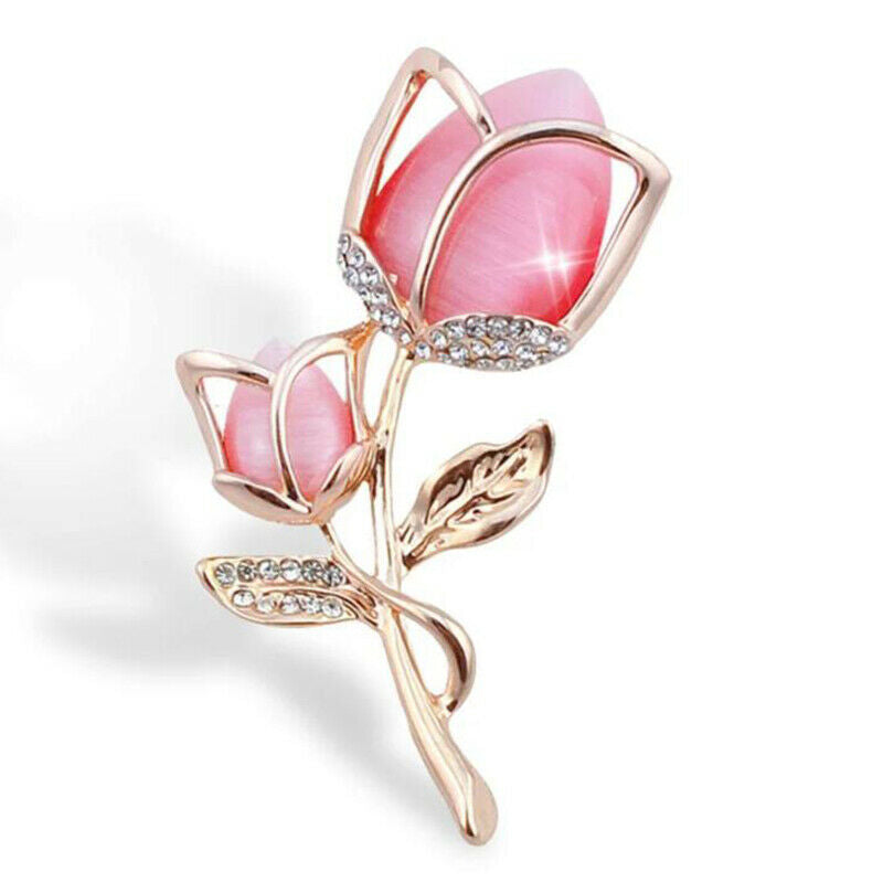 Fashion Hot Pink Rose Flower Brooch Clothing Accessori.l8