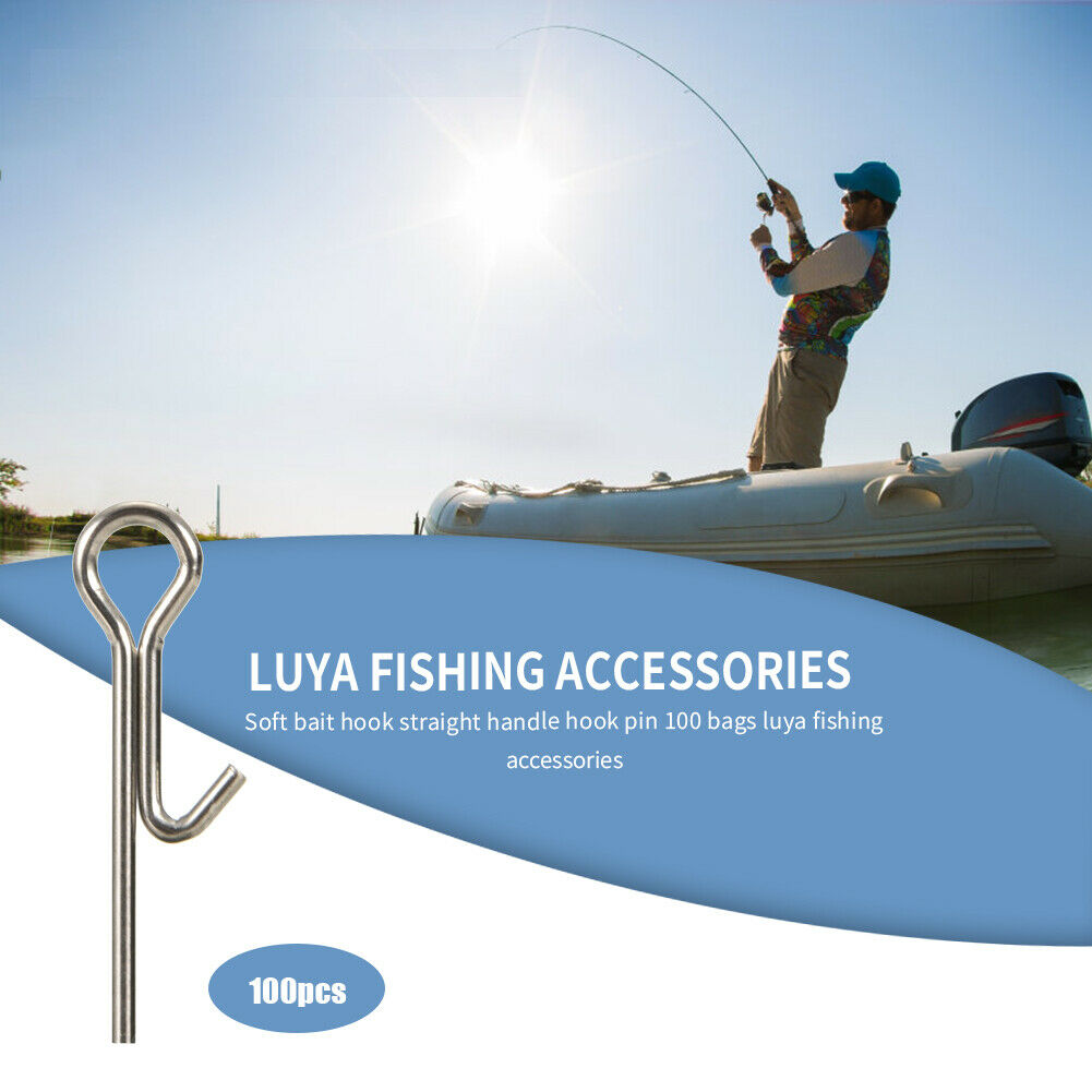 100pcs Fishing Hook Connecting Pins Fixed Lock Assist Soft Lure Bait Tackle  @
