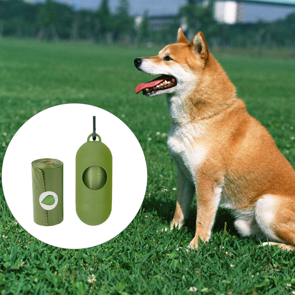 16Pack Dog Poop Bags w/ Dispenser Leak-Proof Unscented Compostable Outdoor