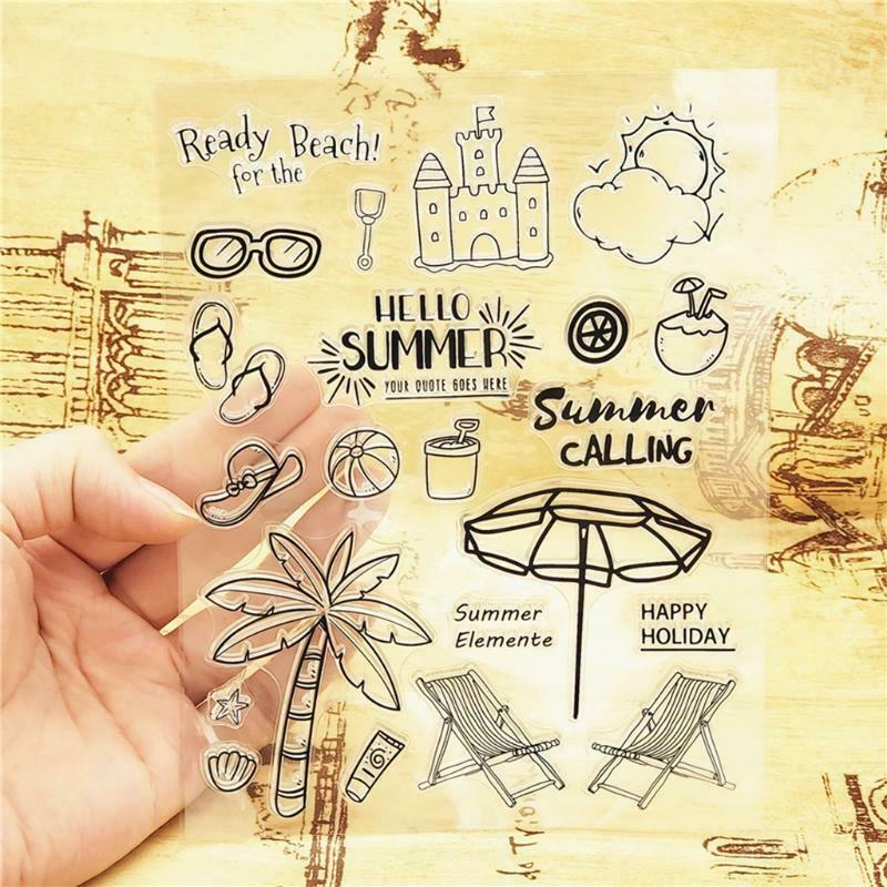Summer Beach Silicone Clear Seal Stamp DIY Scrapbooking Embossing Photo Album