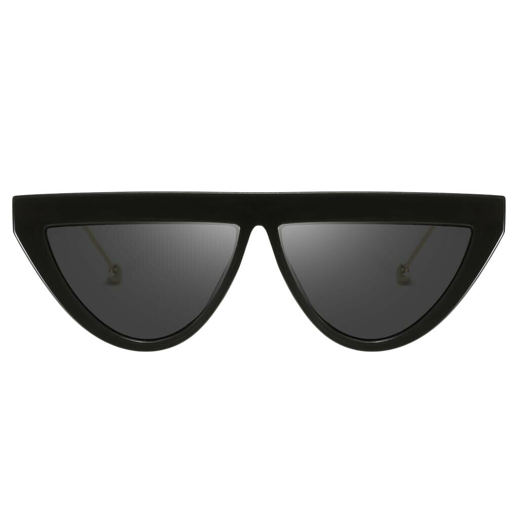 Women Mens Triangle Mirrored Sunglasses Eyewear Black Frame Gray Lens