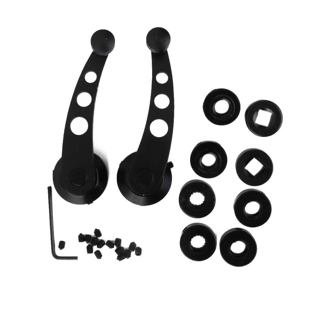 Universal Car Window Roller Kit Crank Glass Handle Aluminum Black