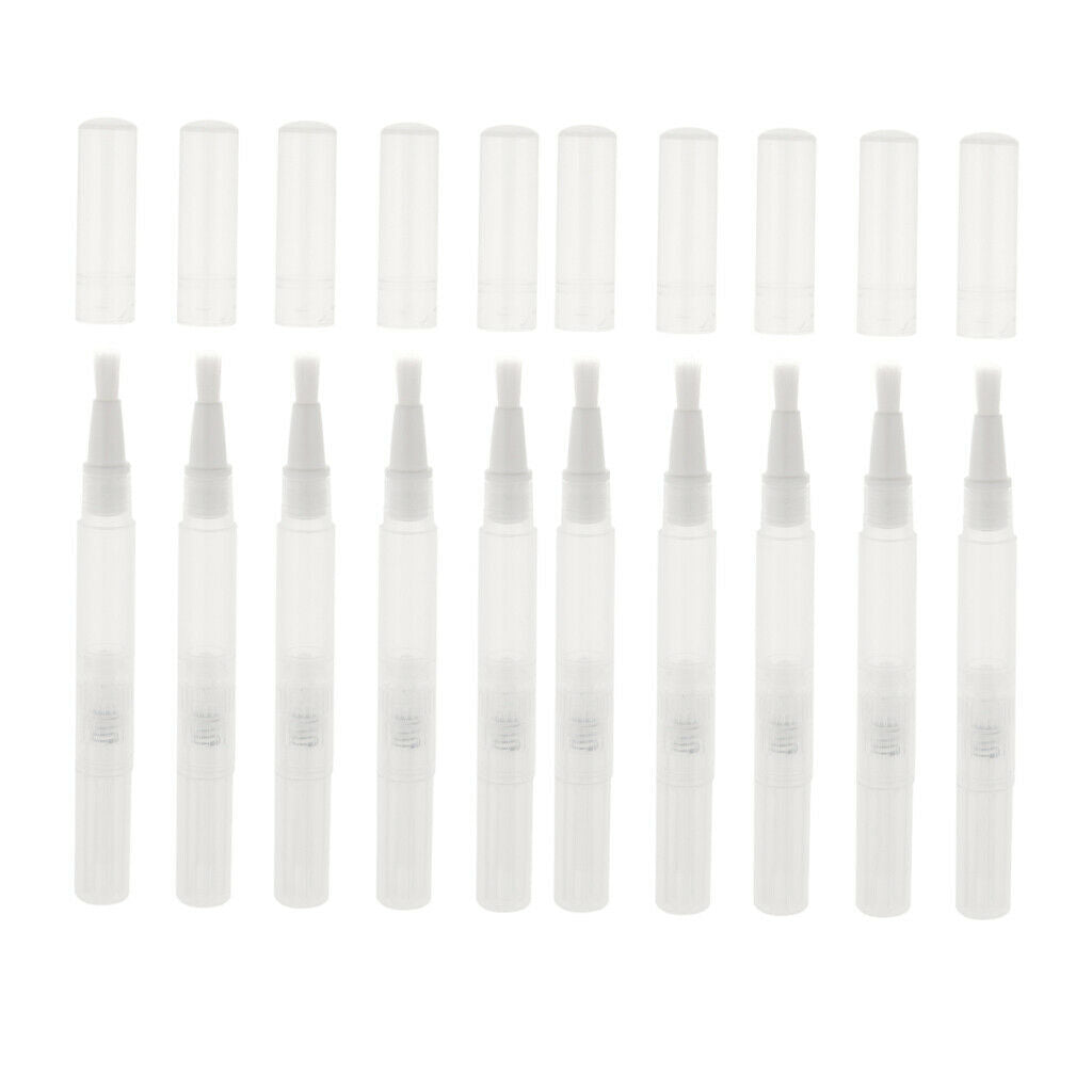 10Pcs 3ml Empty Clear Twist Pen w/ Brush Cosmetic Fragrance Liquid Tubes