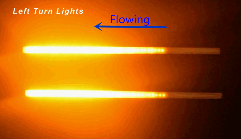 2x30cm Switchback Flowing Car DRL LED Knight Rider Turn Signal Brake Light Strip