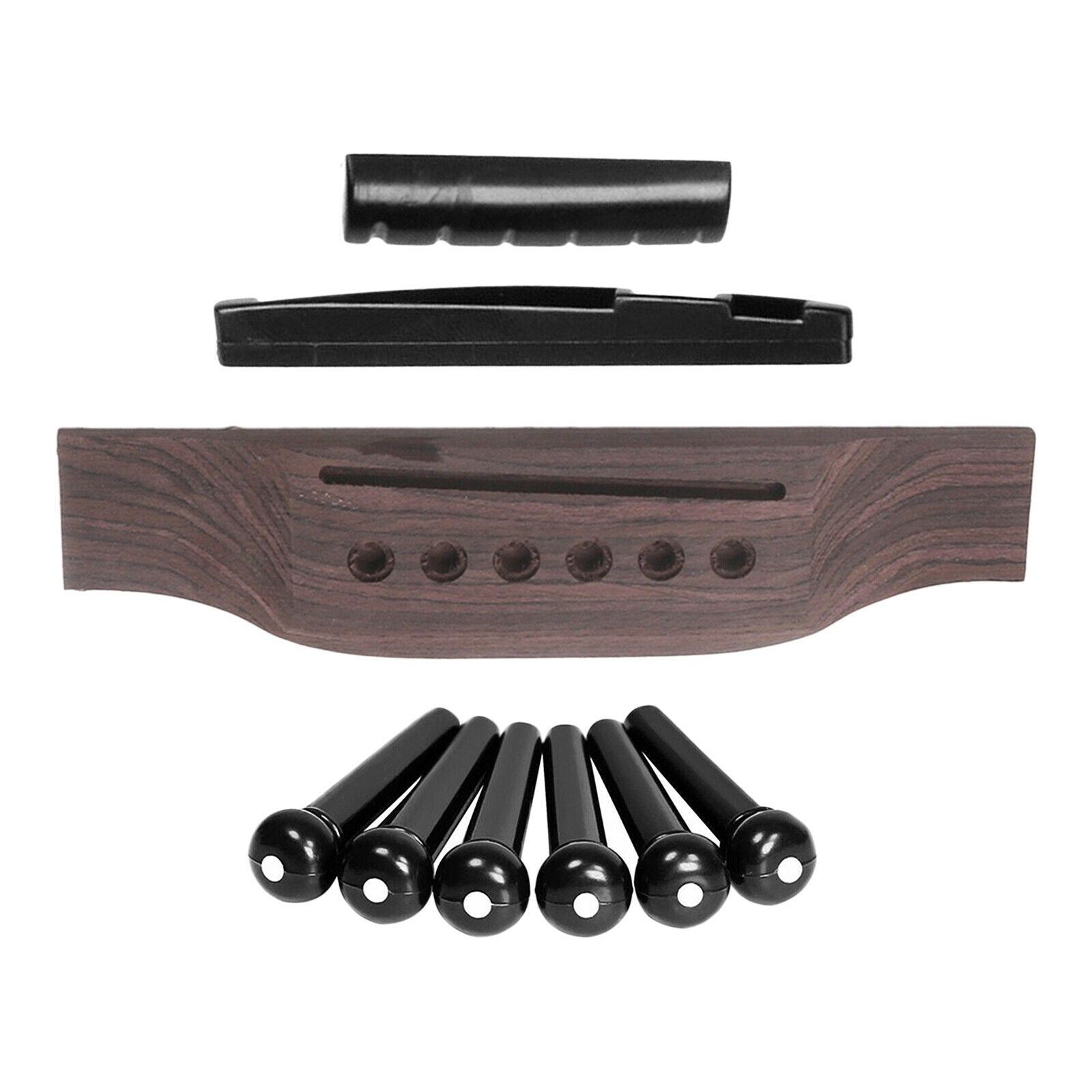 9pcs Guitar Repair Accessories Guitar Bridge include Pins Slotted Nut Saddle