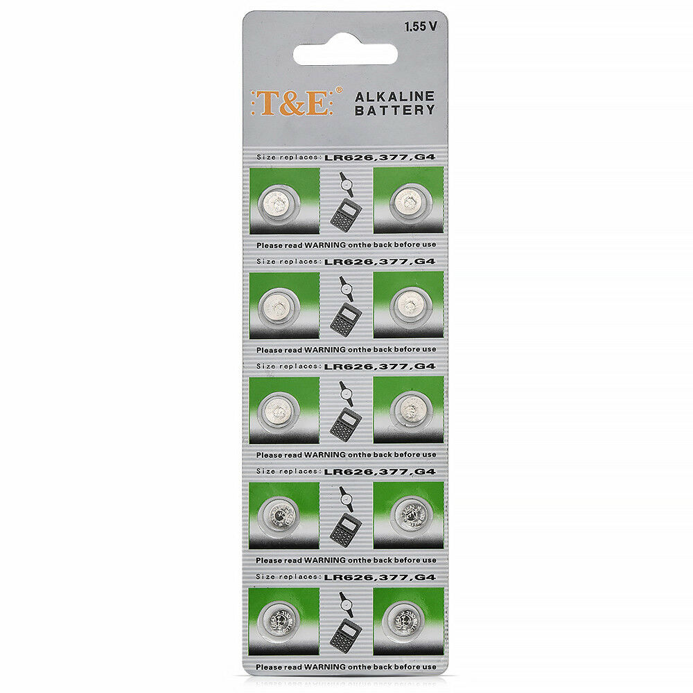 10Pcs/pack AG4 377A 377 LR626 LR66 Watch Coin Battery for Watch Lighter Clocks