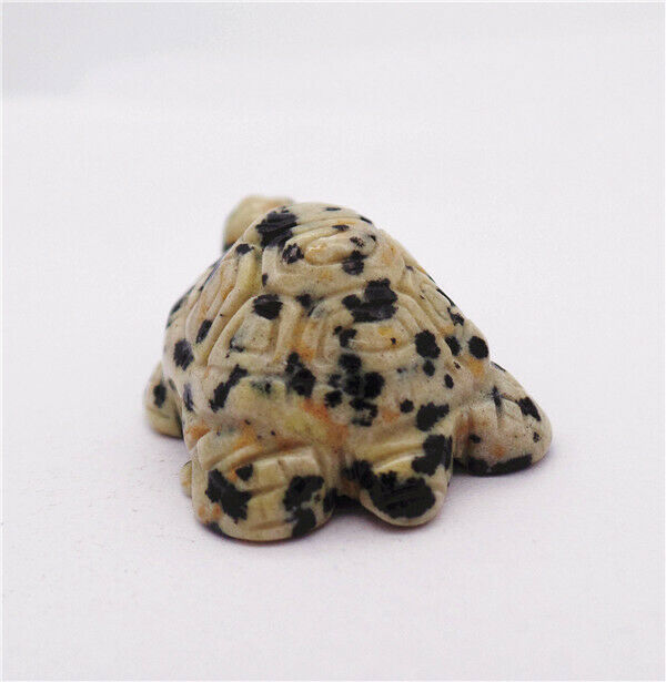 38x25x17mm Natural Dalmation Jasper Carved Tortoise Decoration Statue HH7913