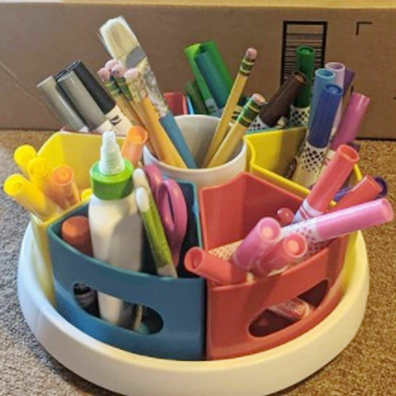 Pencil Holder Stationary Storage with 8 Compartments for Home Office Desktop