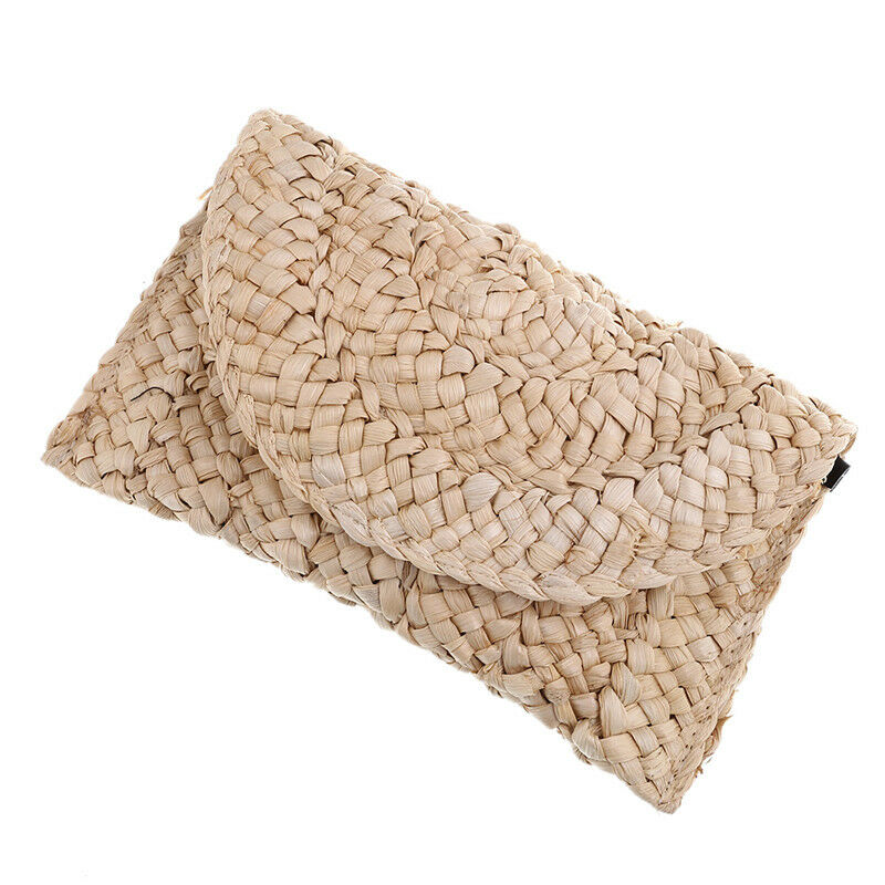 Bohemia Beach Bag for Women Summer Straw Knitted Handbag Messenger Bag Clutch