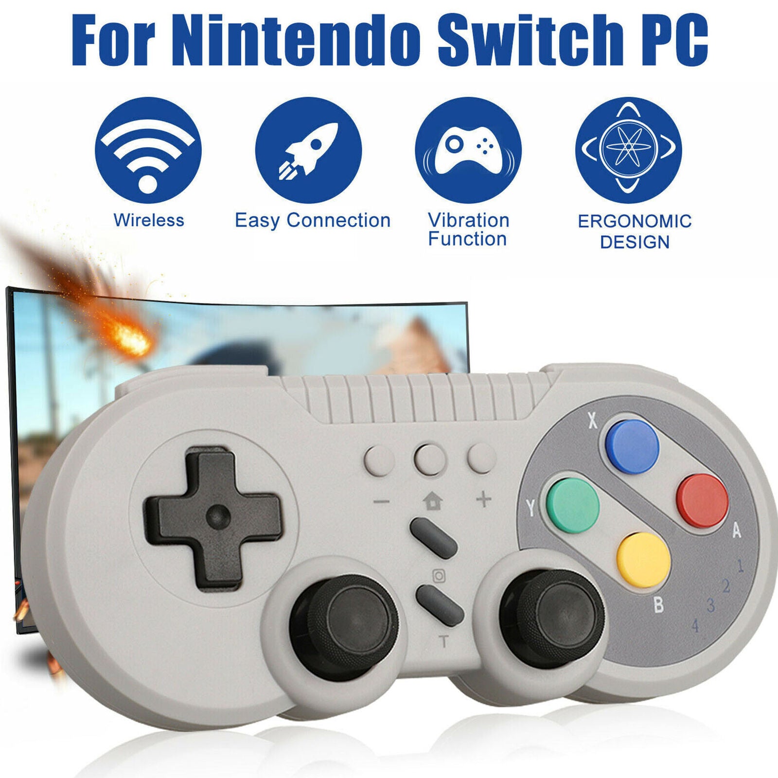 For Nintendo Switch PC Android Wireless Bluetooth Pro Controller Classic Gamepad