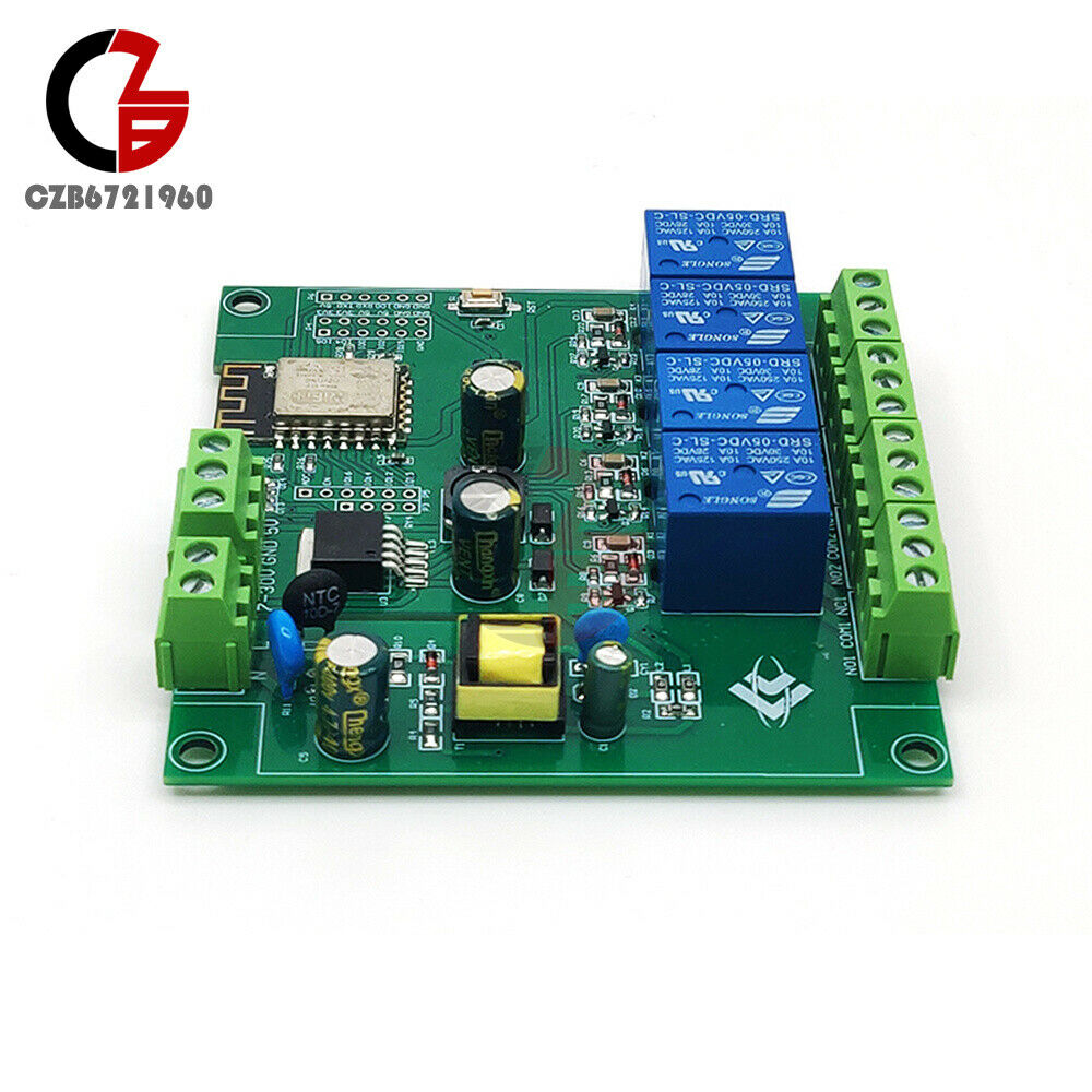 AC/DC ESP8266 WIFI 4 Channels Relay Module ESP-12F Development Board Module New