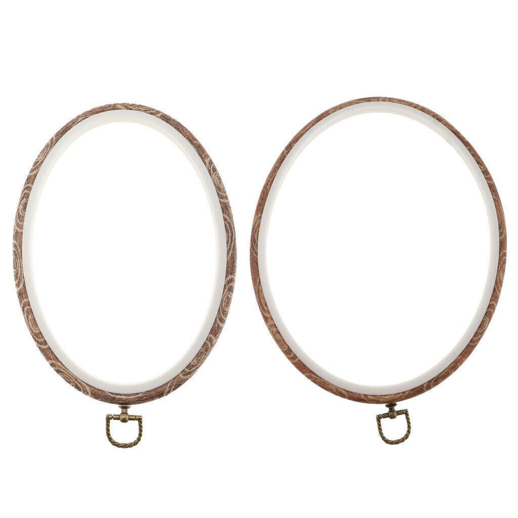 2pcs Plastic Oval Cross Stitch Hoops Needlework Embroidery Sewing Hoops