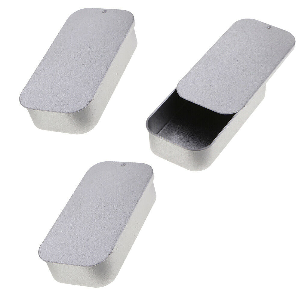 3 Pieces Slide Top Tin Box Containers Home Office Bedroom Small Storage Kit