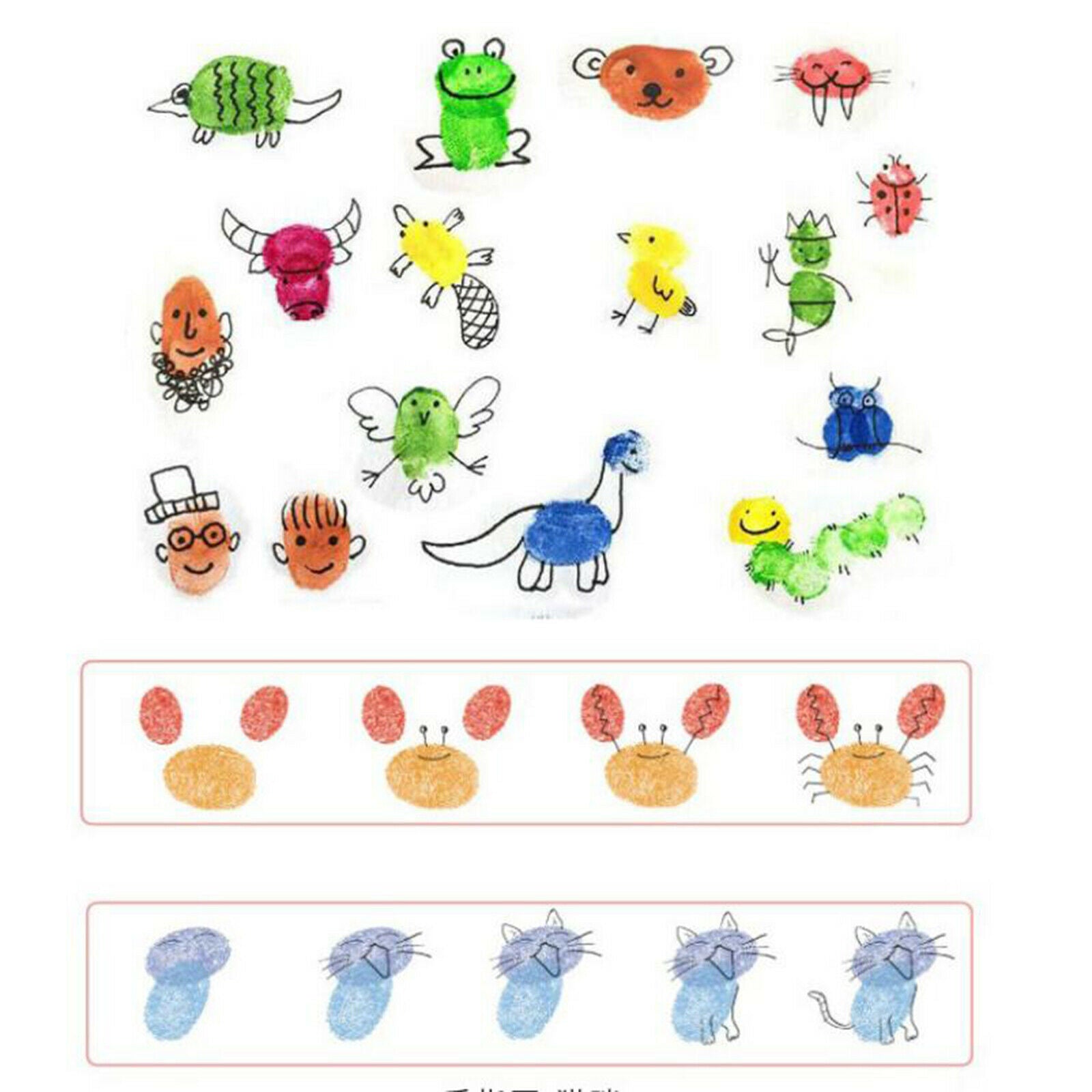 Craft Ink Pad Stamps DIY Finger Washable Ink Pads for Kids Rubber Stamps