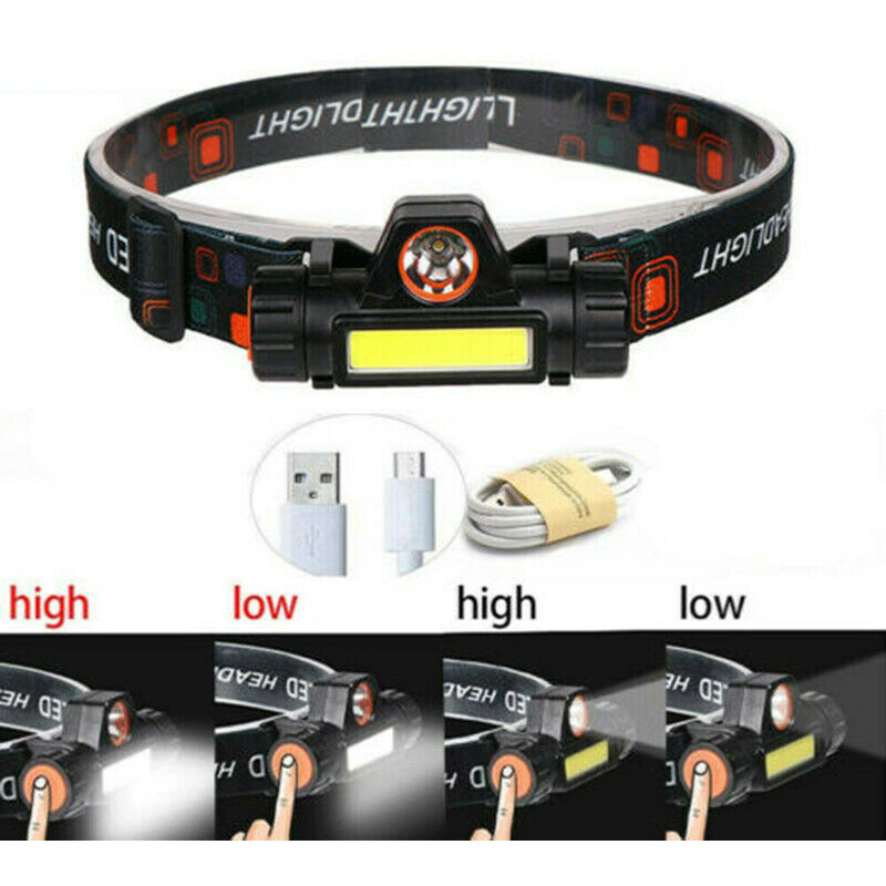 Waterproof USB Rechargeable LED Headlamp Lamp Torch Flashlight light Headlight