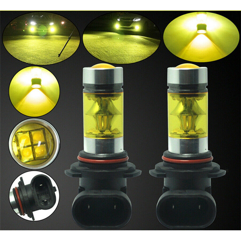 2 Pieces 9005 HB3 100W 20-LED 1900LM White Projector Fog Driving Light Bulbs