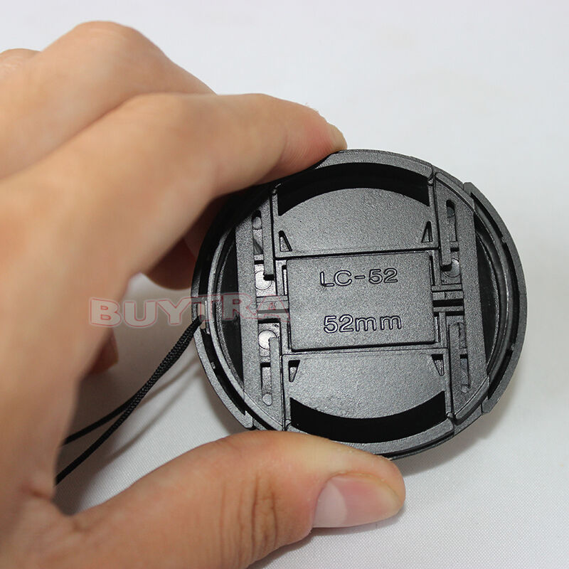 52mm Center Pinch Snap on Front Cap For Sony Canon Nikon Lens Filters BDAU