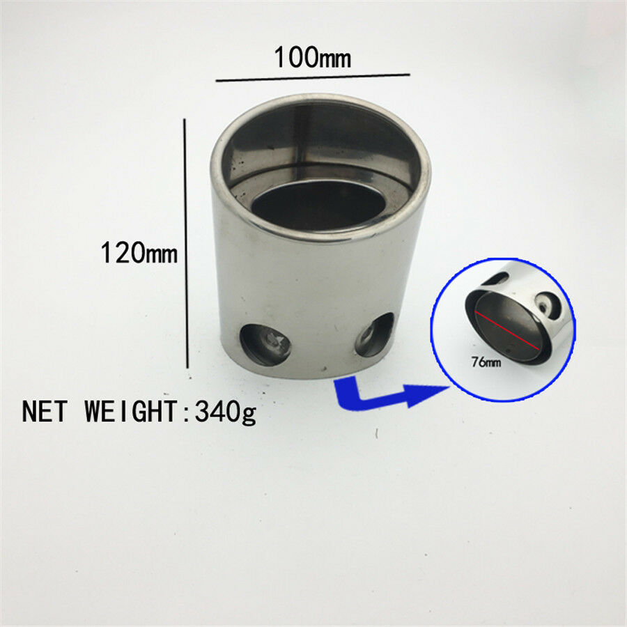 76mm Chrome Stainless Steel Car Exhaust Muffler Tip Pipe Tail Throat Liner Pipe
