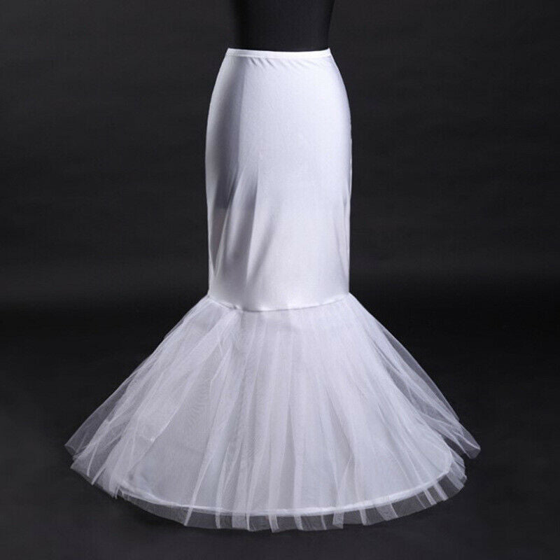 Petticoat Underskirt Dress Wedding Bridal Fishtail Skirt Mermaid Big Swing White