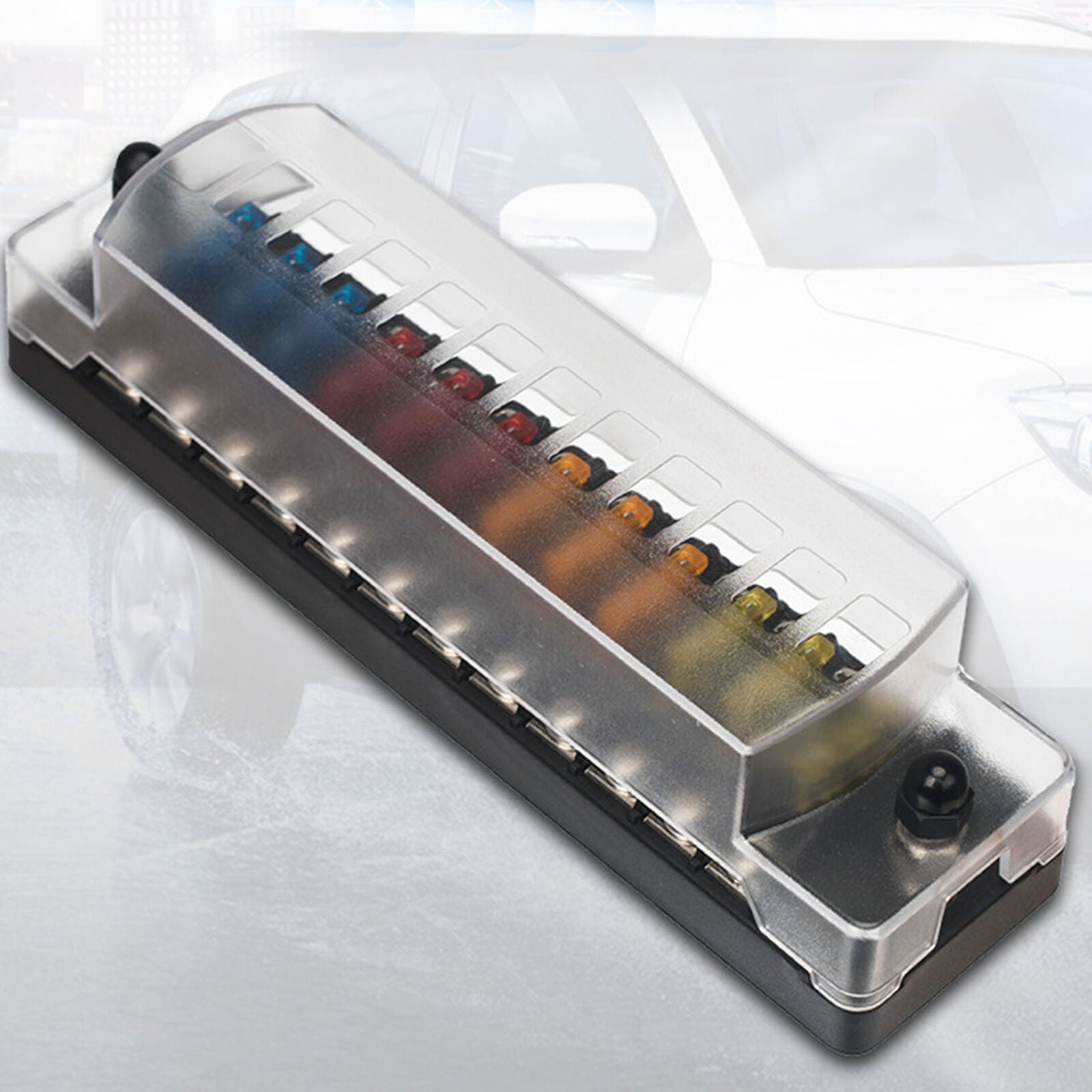 12 Way 12V / 32V Car Fuse Holder Fuse Box With 24x Fuse