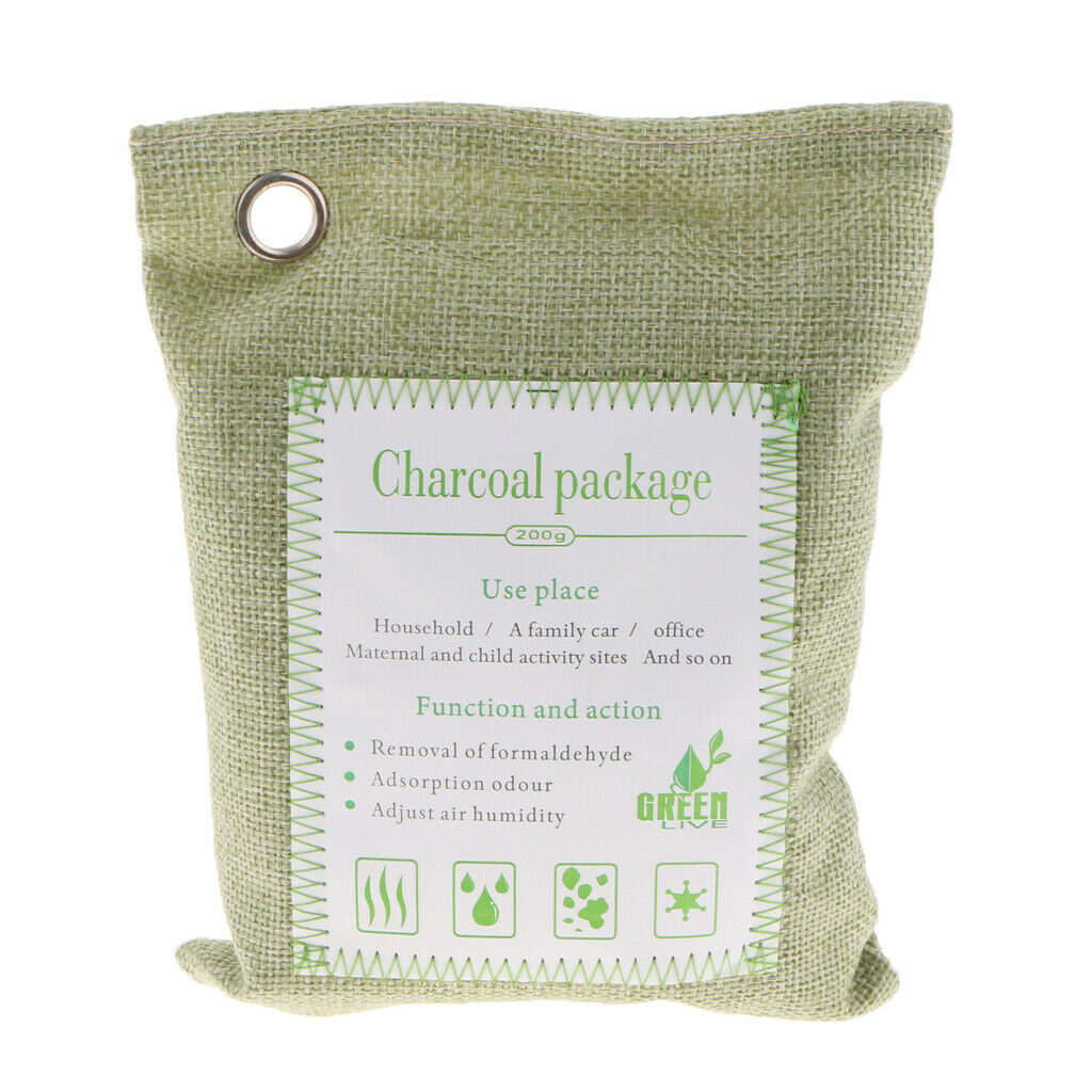200g Bamboo Charcoal Activated Carbon Car & Truk Odor Absorb Bag Green