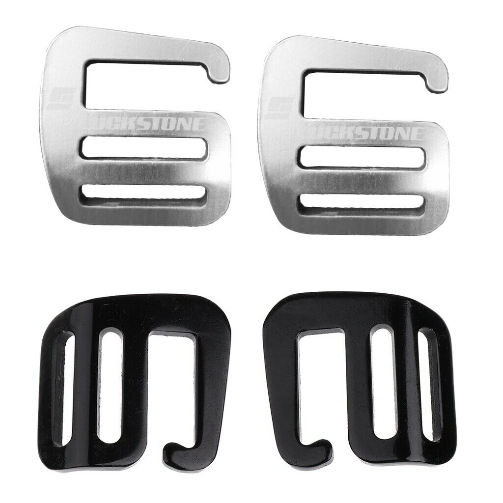 4 Pieces 1 '' G Hooks Outdoor Webbing Buckle for Backpack Strap 25mm Black