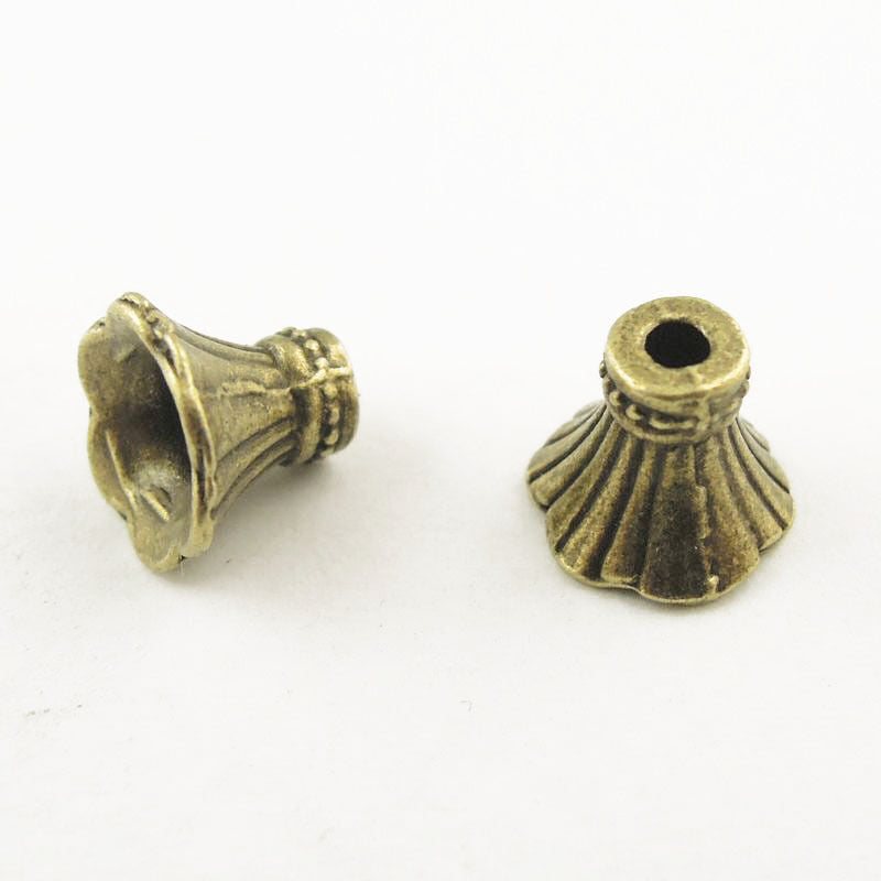55pcs Antiqued Bronze Alloy Beads Caps Torus Beads Base Jewelry Pendant Findings