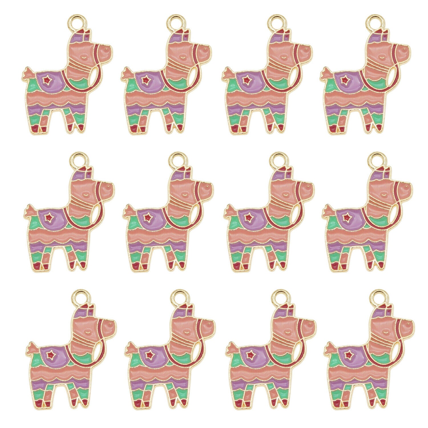 16pcs 27x19mm Enamel Mixed Colors Horse Alloy Pendant Charms DIY Accessories